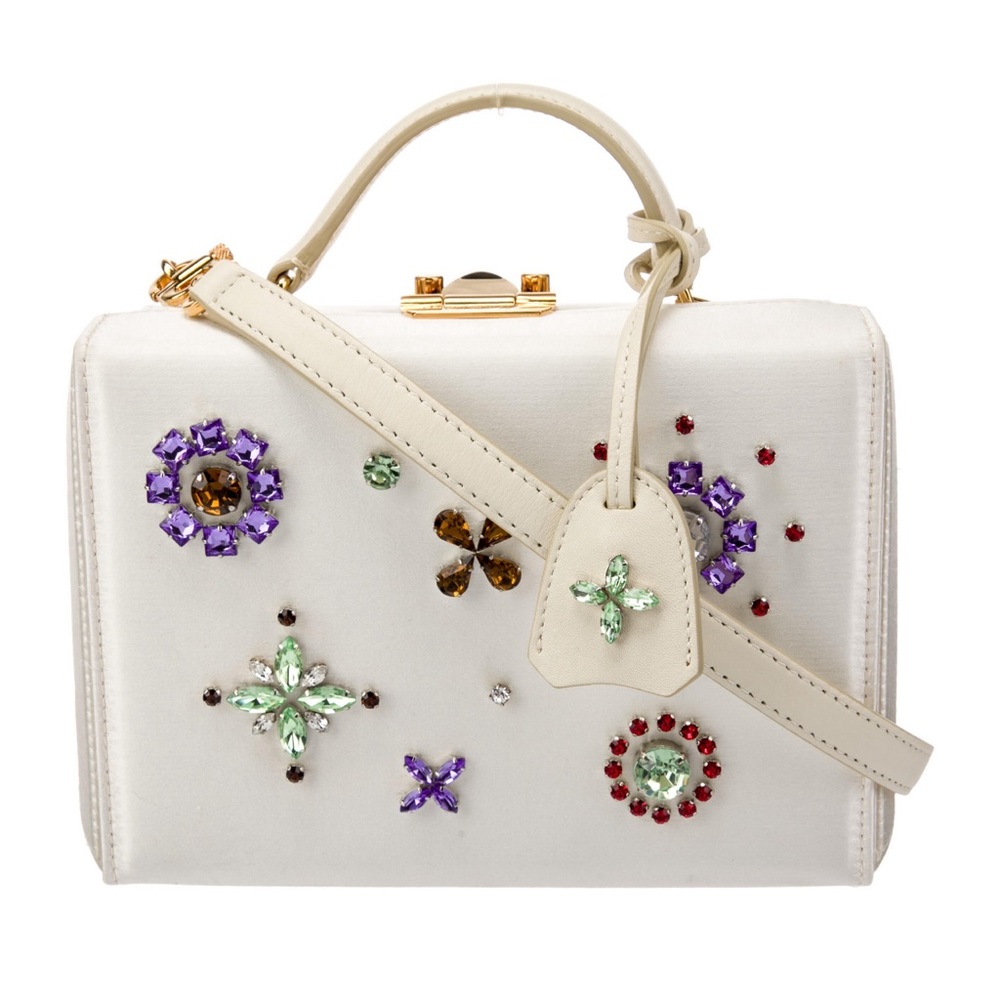 NEW! $2590 Mark Cross Grace Box Limited Edition with Crystal Embellishments